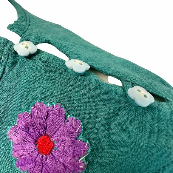 VTG. 70’s Young Edwardian by Arpeja Midi Dress‎ Women’s sz. M Green Boho Prairie - Picture 8 of 9